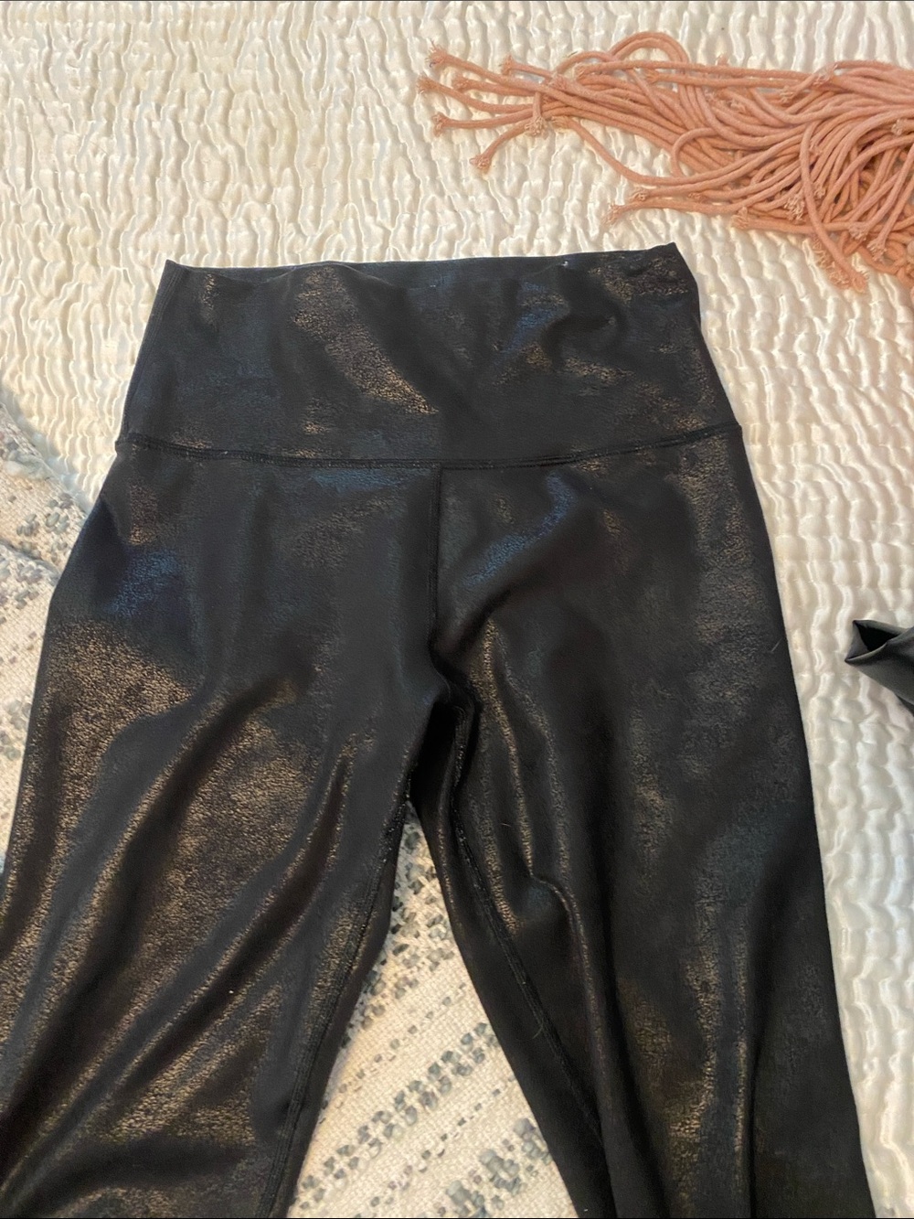 Shiny Black High-Waist Leggings 3 pairs